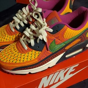 Nike Multicolor Air Max 90 SE (RARE) with Green and Yellow Dios De La MUERTAS st